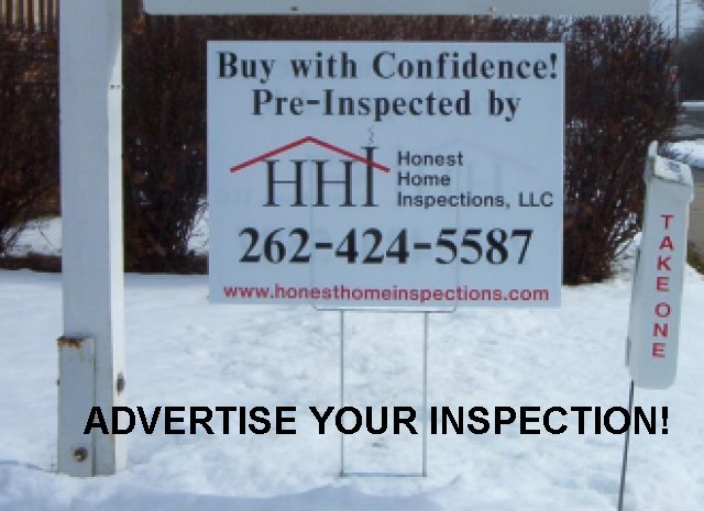 Outdoor sign showing the house was inspected